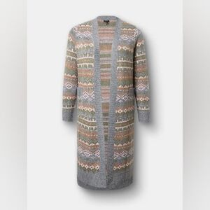 Torrid Fair Isle Vegan Cashmere Duster Sweater